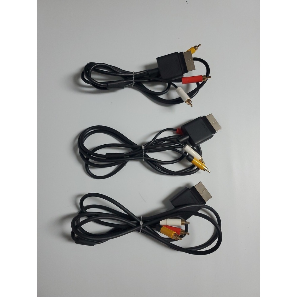 3 Xbox 360 Composite AV Cord Original Official OEM Lot Bundle Of 3 1128